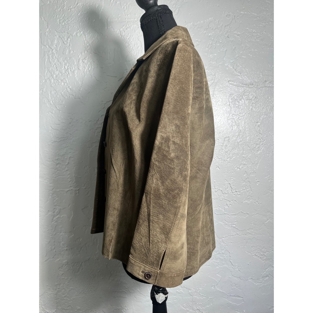 Monterey Bay Olive Suede Button-Front Jacket - Picture 2 of 7